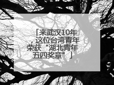来武汉10年，这位台湾青年荣获“湖北青年五四奖章”