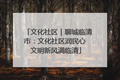 文化社区｜聊城临清市：文化社区润民心 文明新风满临清