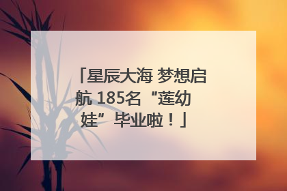 星辰大海 梦想启航 185名“莲幼娃”毕业啦！