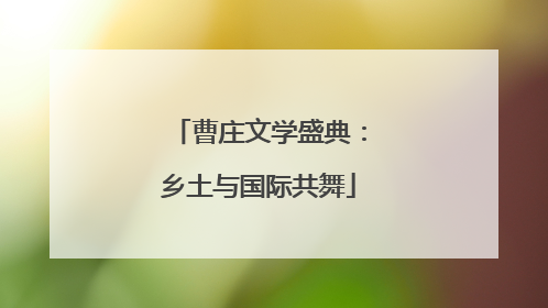 曹庄文学盛典：乡土与国际共舞