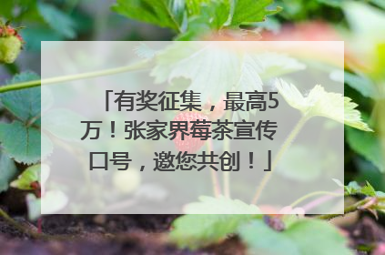 有奖征集，最高5万！张家界莓茶宣传口号，邀您共创！