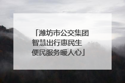 潍坊市公交集团智慧出行惠民生 便民服务暖人心