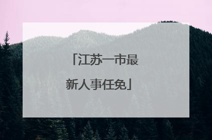 江苏一市最新人事任免