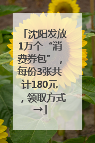 沈阳发放1万个“消费券包”，每份3张共计180元，领取方式→