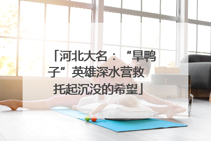 河北大名：“旱鸭子”英雄深水营救 托起沉没的希望