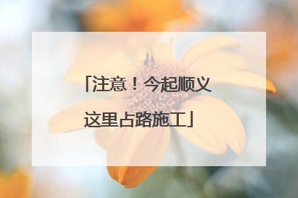注意！今起顺义这里占路施工
