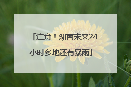注意！湖南未来24小时多地还有暴雨