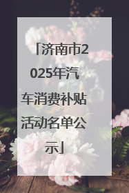济南市2025年汽车消费补贴活动名单公示