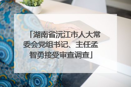 湖南省沅江市人大常委会党组书记、主任孟智勇接受审查调查