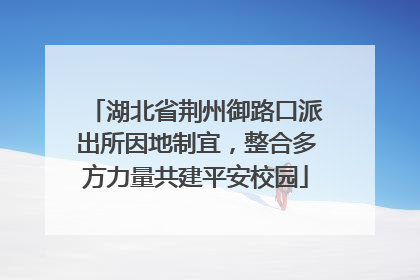 湖北省荆州御路口派出所因地制宜，整合多方力量共建平安校园