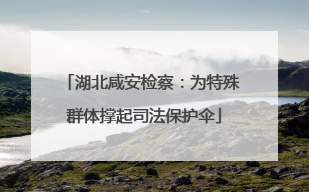 湖北咸安检察：为特殊群体撑起司法保护伞
