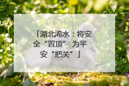湖北浠水：将安全“置顶” 为平安“把关”
