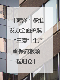菏泽：多维发力全面护航“三夏”生产 确保夏粮颗粒归仓