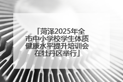 菏泽2025年全市中小学校学生体质健康水平提升培训会在牡丹区举行