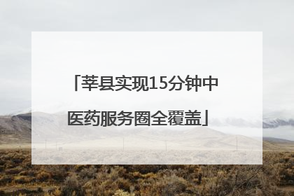 莘县实现15分钟中医药服务圈全覆盖