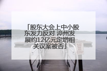 股东大会上中小股东发力反对 漳州发展约12亿元定增相关议案被否