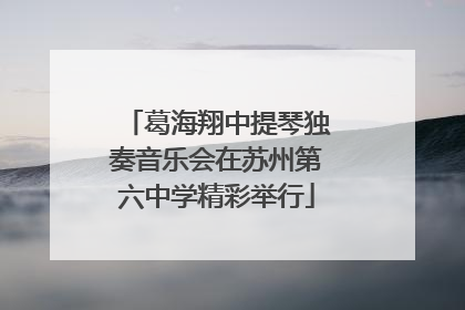 葛海翔中提琴独奏音乐会在苏州第六中学精彩举行