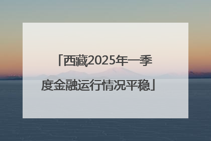 西藏2025年一季度金融运行情况平稳