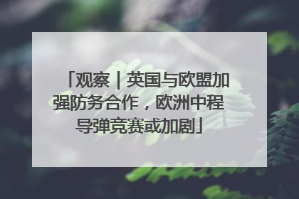 观察｜英国与欧盟加强防务合作，欧洲中程导弹竞赛或加剧