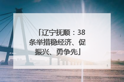 辽宁抚顺：38条举措稳经济、促振兴、勇争先