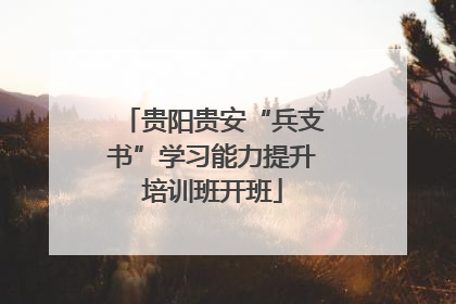 贵阳贵安“兵支书”学习能力提升培训班开班