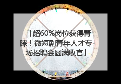 超60%岗位获得青睐！微短剧青年人才专场招聘会圆满收官