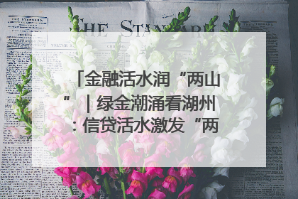 金融活水润“两山”｜绿金潮涌看湖州：信贷活水激发“两山”转化势能