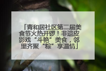青和居社区第二届美食节火热开锣！非遗皮影戏“斗艳”美食，邻里齐聚“粽”享温情