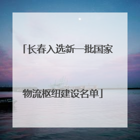 长春入选新一批国家物流枢纽建设名单