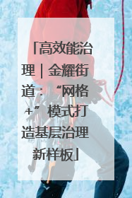 高效能治理｜金耀街道：“网格+”模式打造基层治理新样板