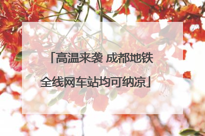 高温来袭 成都地铁全线网车站均可纳凉