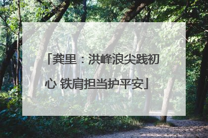 龚里：洪峰浪尖践初心 铁肩担当护平安