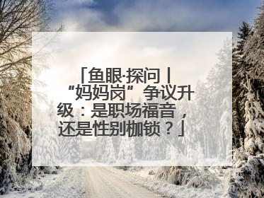 鱼眼·探问丨 “妈妈岗”争议升级：是职场福音，还是性别枷锁？