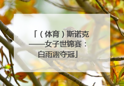 （体育）斯诺克——女子世锦赛：白雨露夺冠