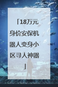 18万元身价安保机器人变身小区寻人神器
