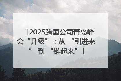 2025跨国公司青岛峰会“升级”：从 “引进来” 到 “链起来”